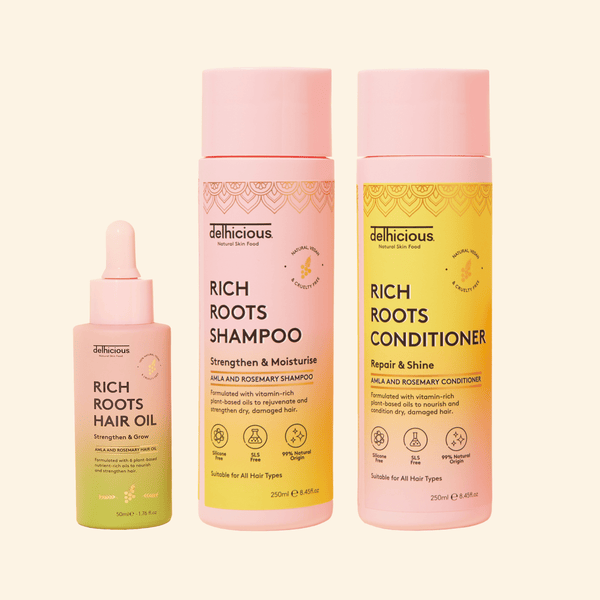 RICH ROOTS HAIRCARE GROWTH KIT - HAIR OIL, SHAMPOO & CONDITIONER